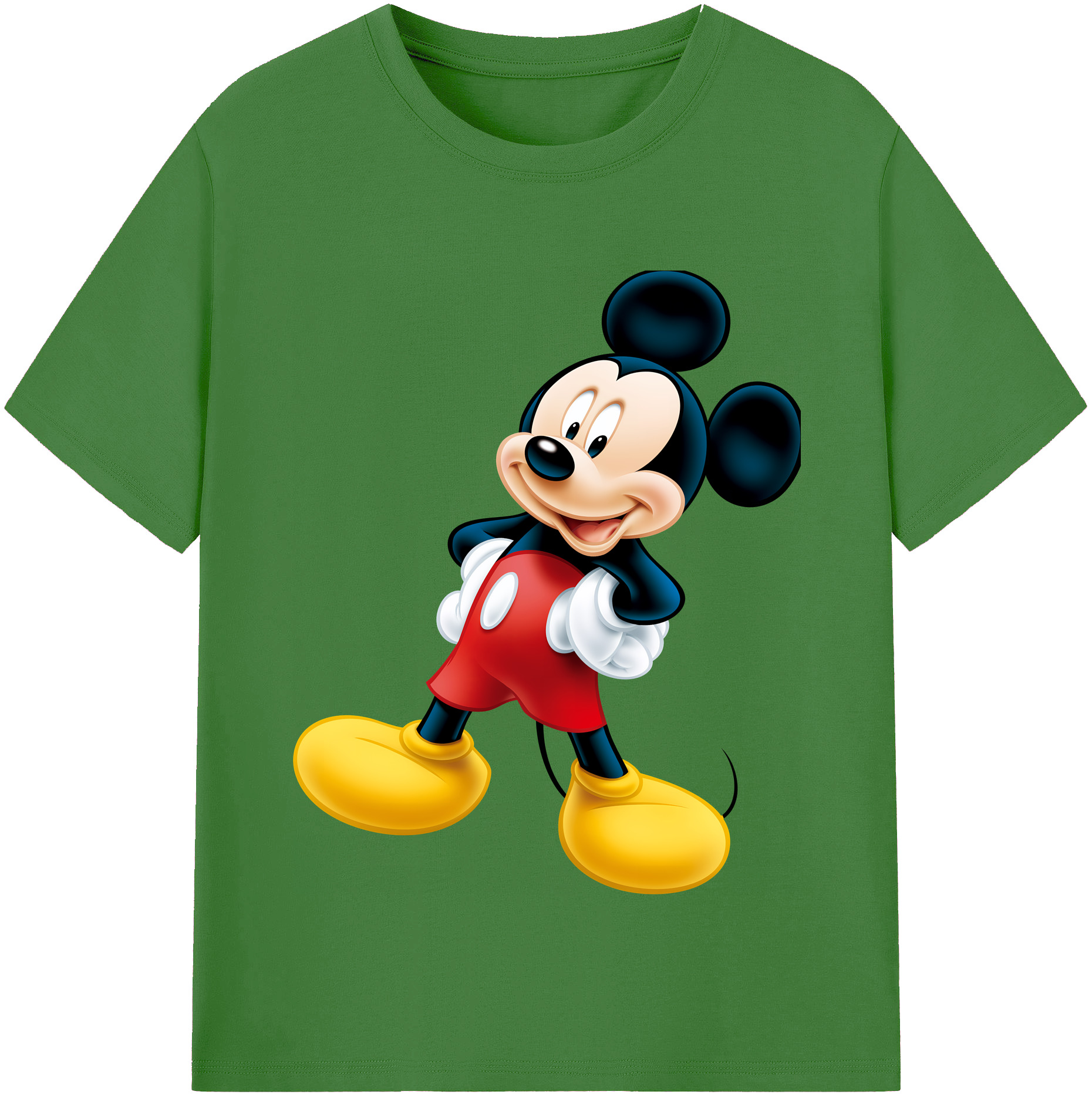 （画像用） ミッキーマウス Mickey Mouse レディースカジュアルプリントTシャツ（綿100％）